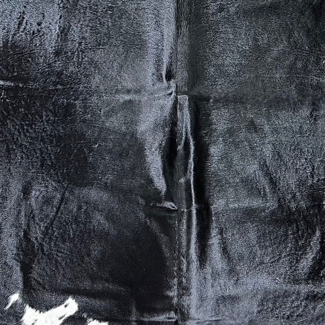 Extra Large Natural Black Cowhide Rug Size 6.5 x 7.8 ft ---5356P