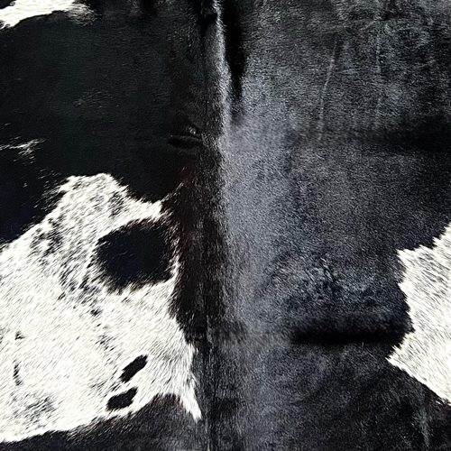 Large Black and White Cowhide Rug Size 5.8 x 7.2 ft ---5342P