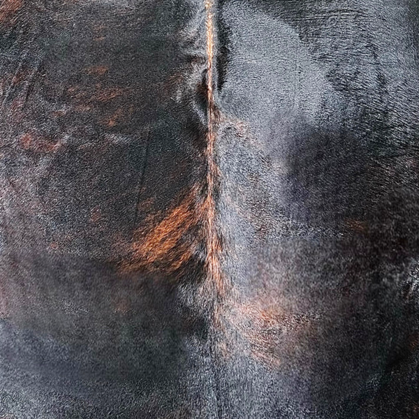Dark Brindle Cowhide Rug Size 6.2 x 7.3 ft ---5355P