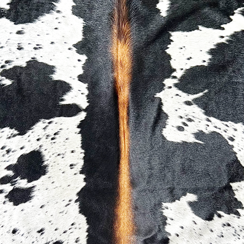 Large Black and White Cowhide Rug Size 6.2 x 6.10 ft ---5370Q