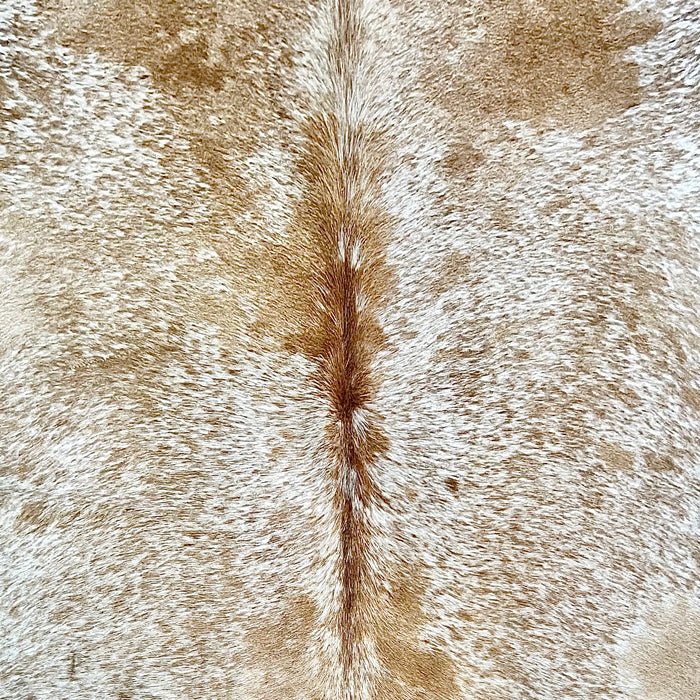 Beige and White Cowhide Rug Size 5.7x 7 ft - 5296J