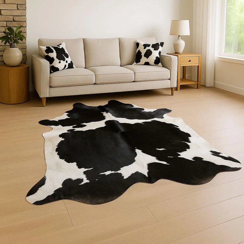 Black and White Cowhide Rug