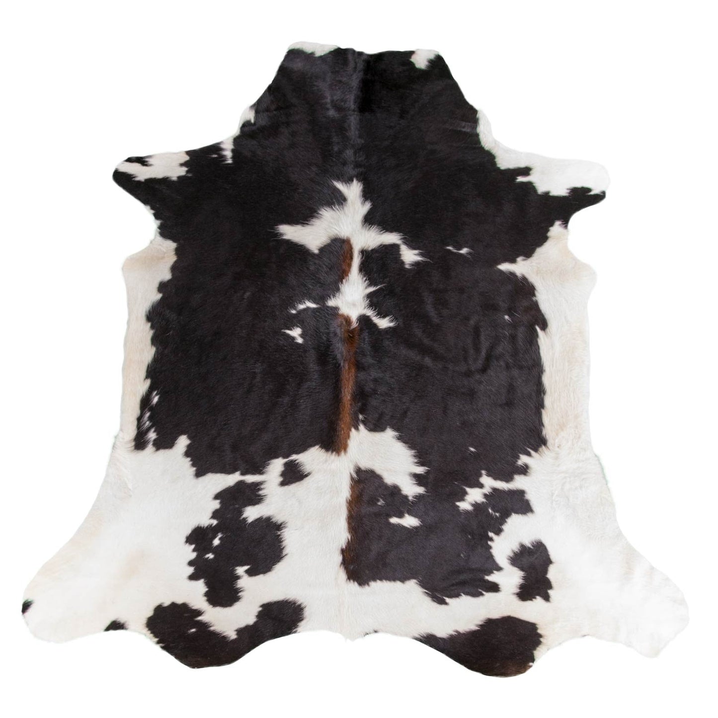 Black & White with Brown Shade Line Cowhide Rug - Rodeo Cowhide Rugs5x6