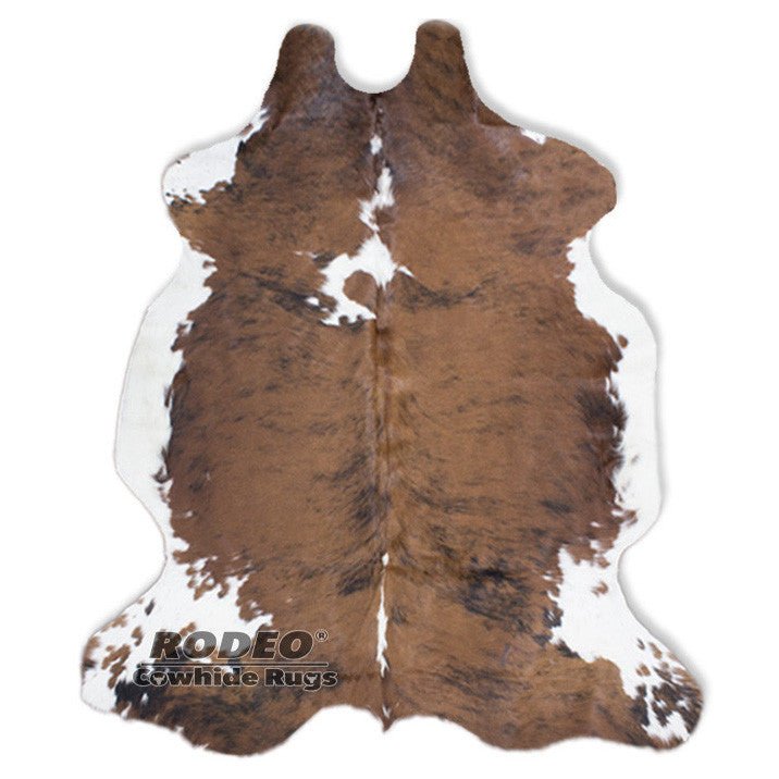 Brown with White Edges Cowhide Rug - Rodeo Cowhide Rugs6X6