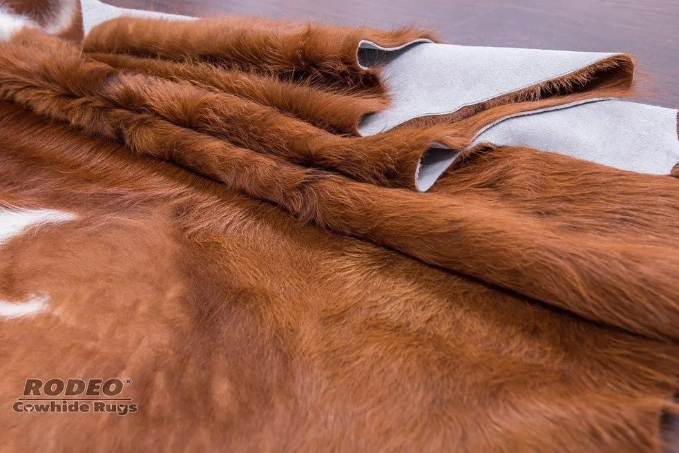 Brown with White Edges Cowhide Rug
