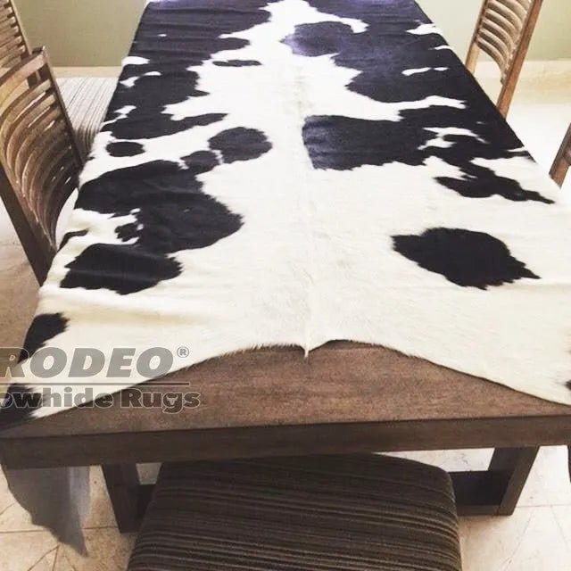 Classic Black and White Cowhide Rug