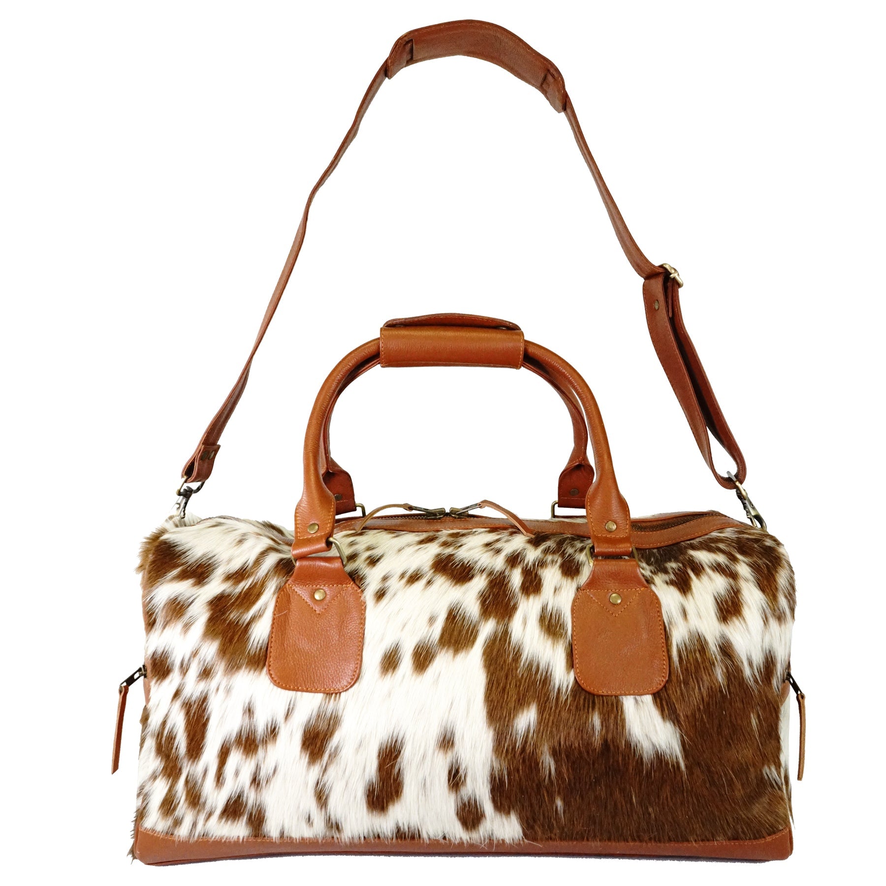 Cowhide travel bags on sale