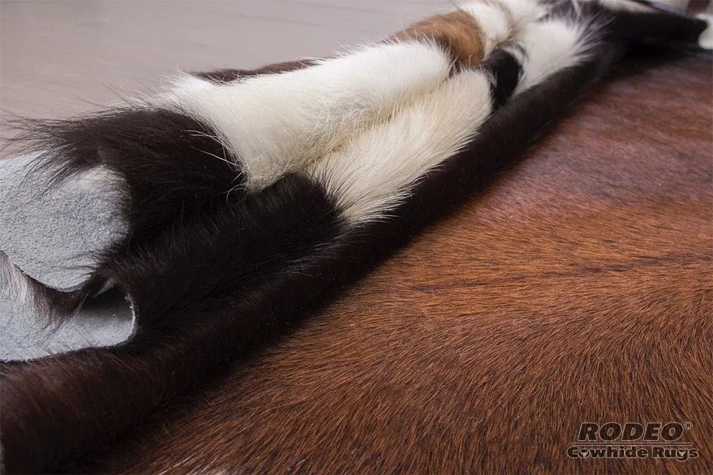 Dark Brown Tricolor Cowhide Rug