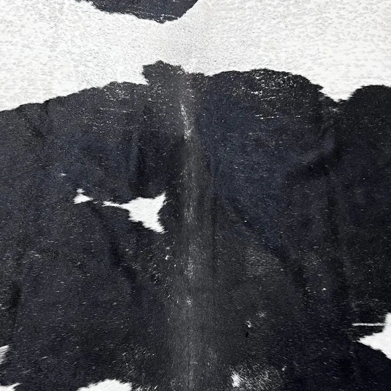 Extra Large Black and White Cowhide Rug Size 7.2x8.5 ft - 4846