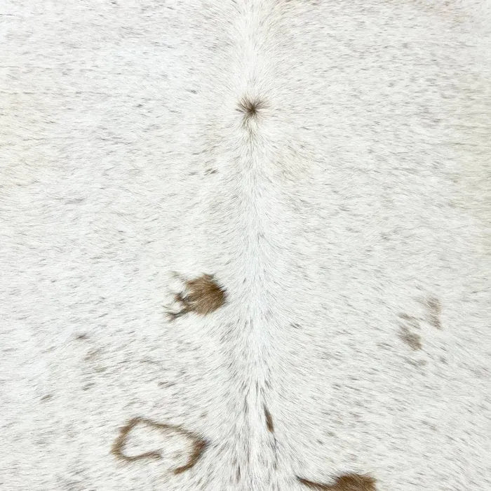 Extra Large Brazilian Brown and White Cowhide Rug Size 7.1x8.4 ft - 4732