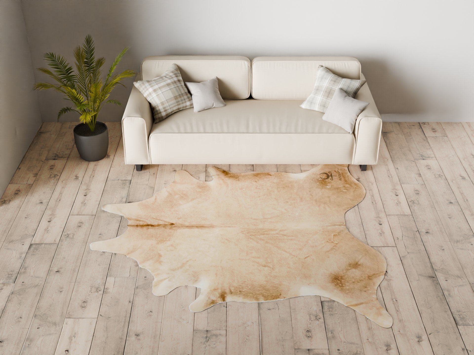 Extra Large Brown Cowhide Rug Size 7.2x 8 ft---4681 - Rodeo Cowhide Rugs