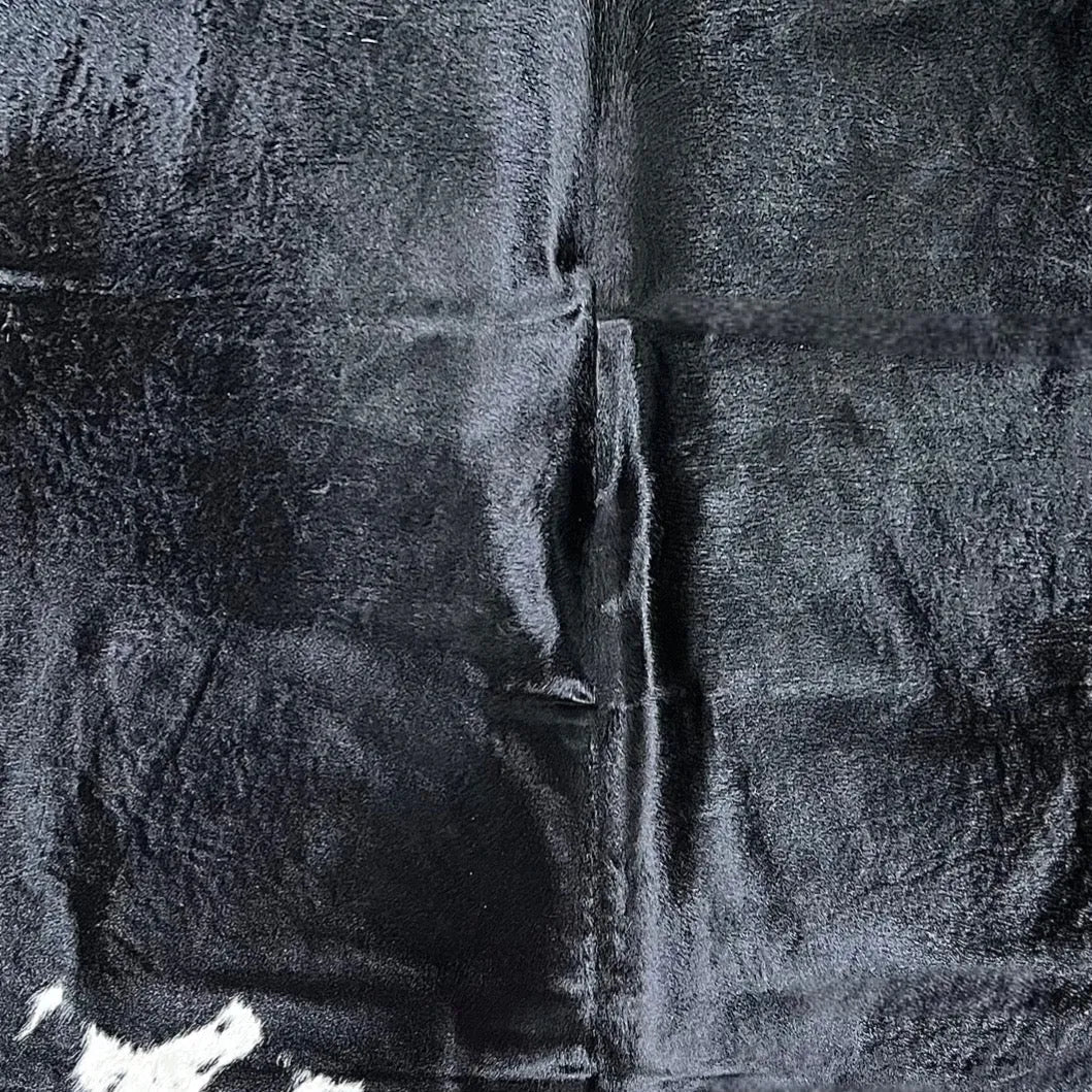 Extra Large Natural Black Cowhide Rug Size 6.5 x 7.8 ft - 5356P