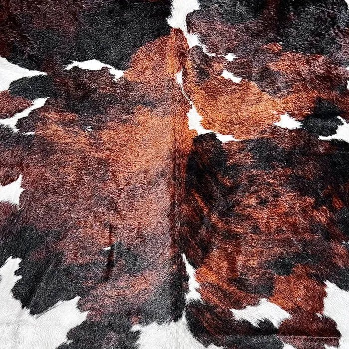 Extra Large Tricolor Cowhide Rug Size 6.4x 8 ft - 5264F
