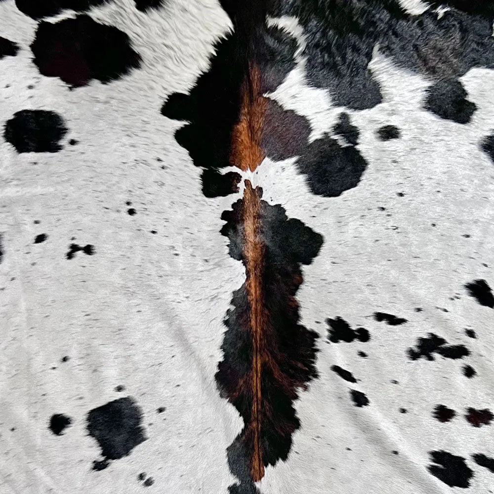 Extra Large Tricolor Cowhide Rug Size 7.9x 8.4 ft - 5251F