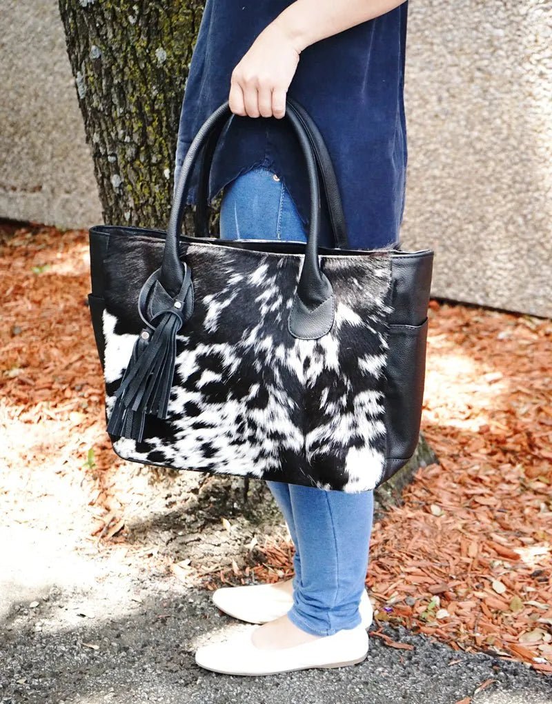 Genius leather hair on cowhide women's Tote bag