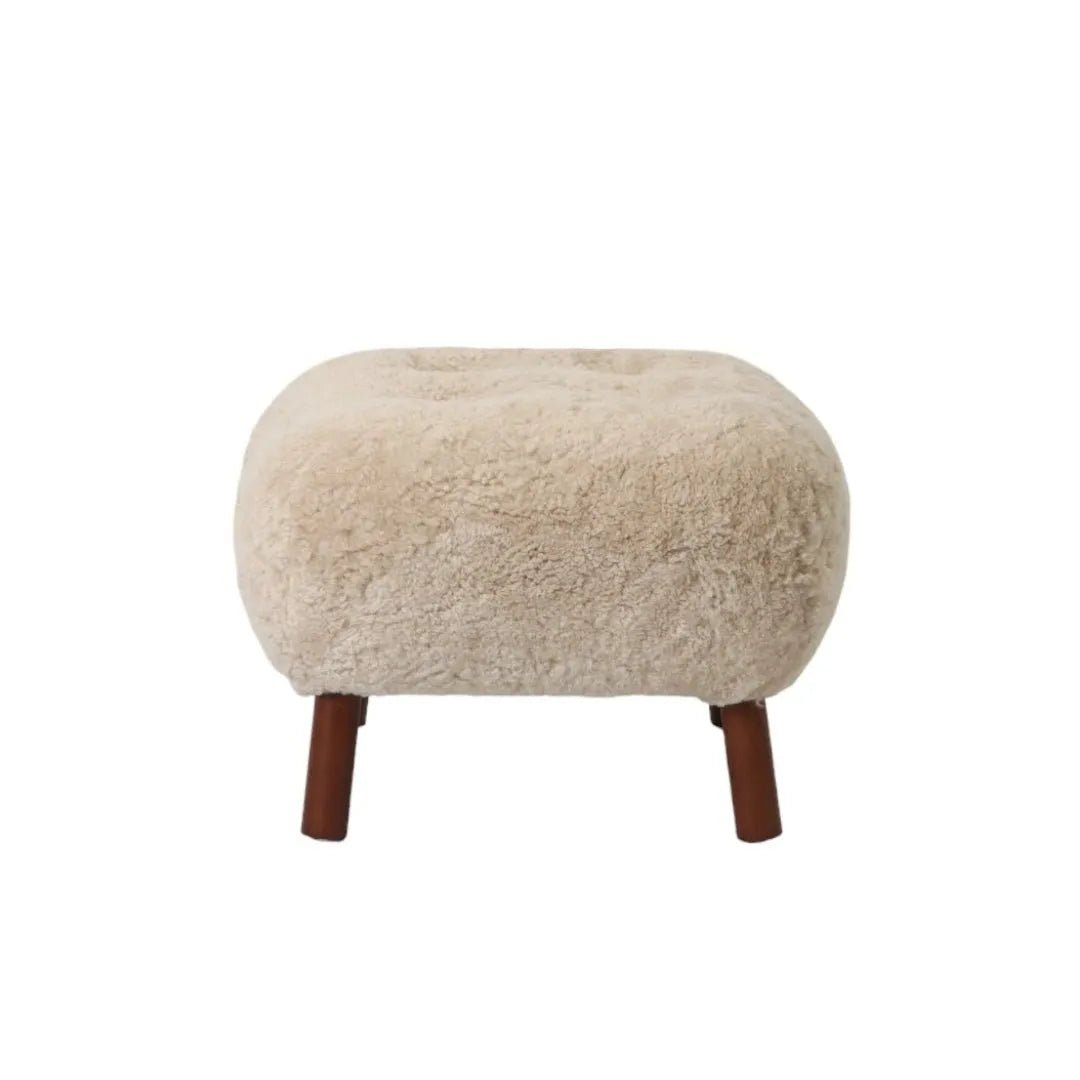 Genuine Sheepskin Ottoman Stool