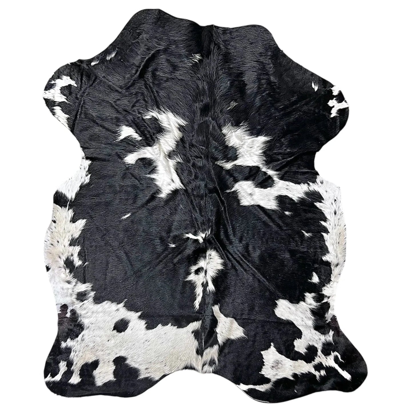 Large Black and White Cowhide Rug I302 - 5.4x5.9 ft