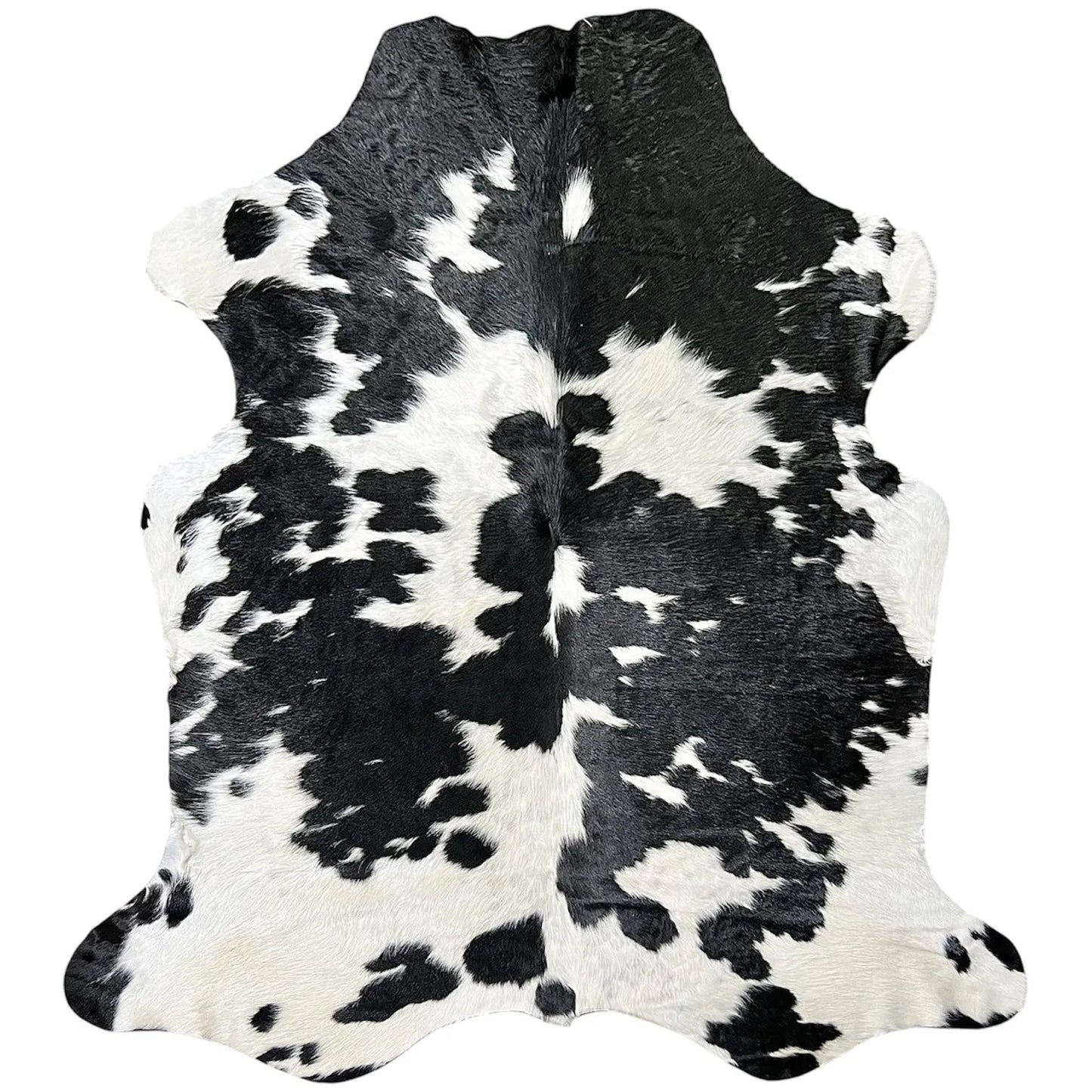 Large Black and White Cowhide Rug N483 - 5.7x 6 ft