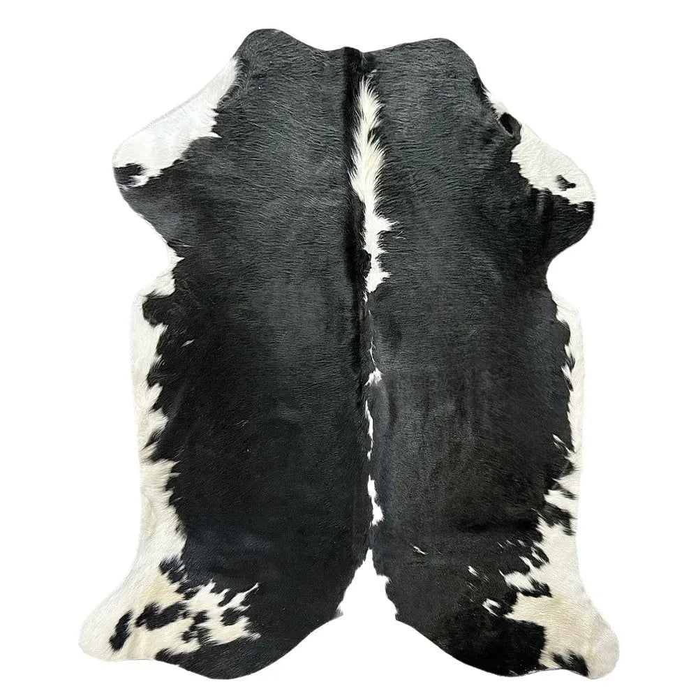 Large Black and White Cowhide Rug S632 - 5.3 x 6.2 ft