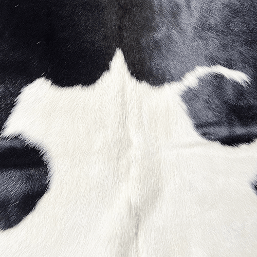 Large Black and White Cowhide Rug Size 5.6 x 6.7 ft - 5362Q