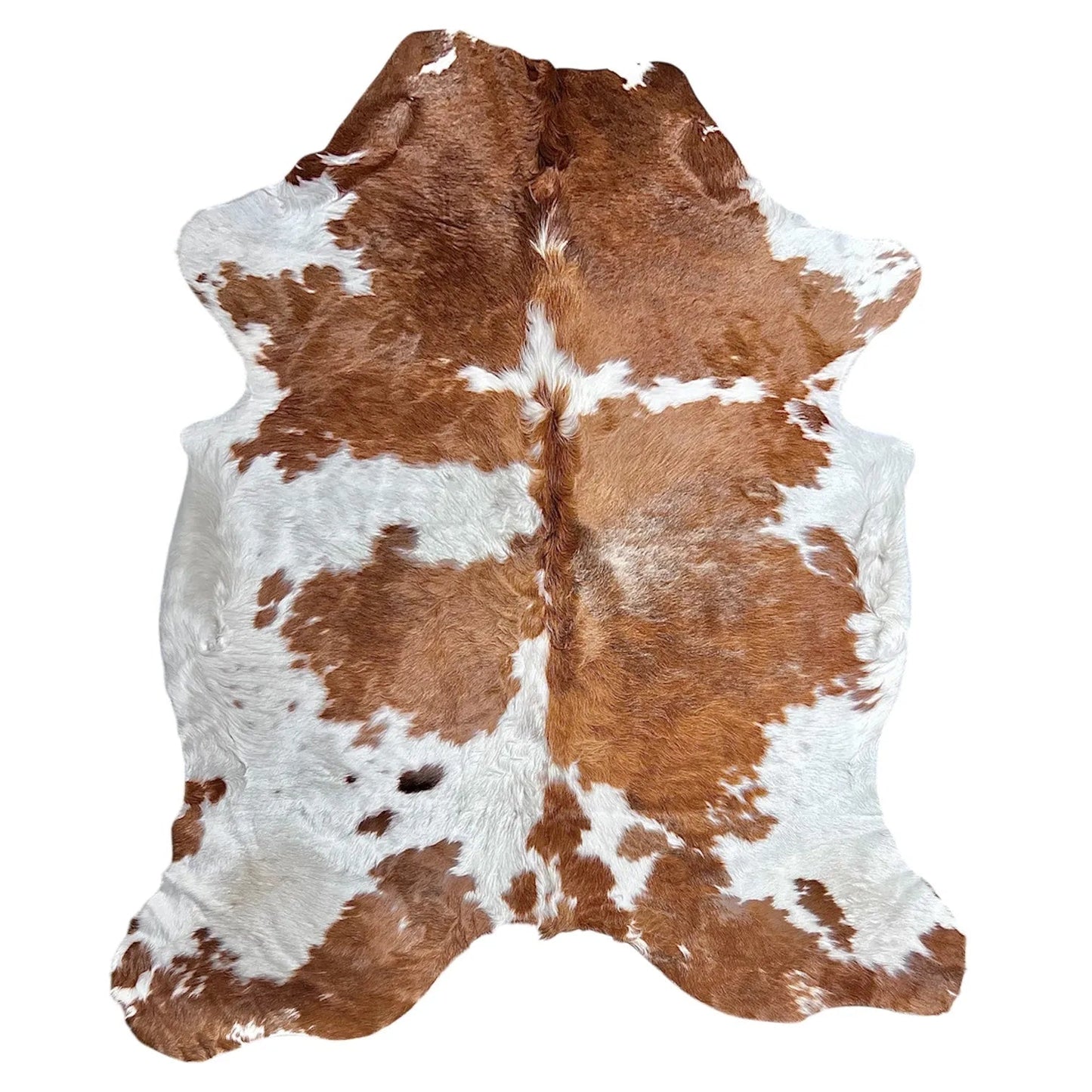 Large Brown And White Cowhide Rug E236 - 5.8x6.5