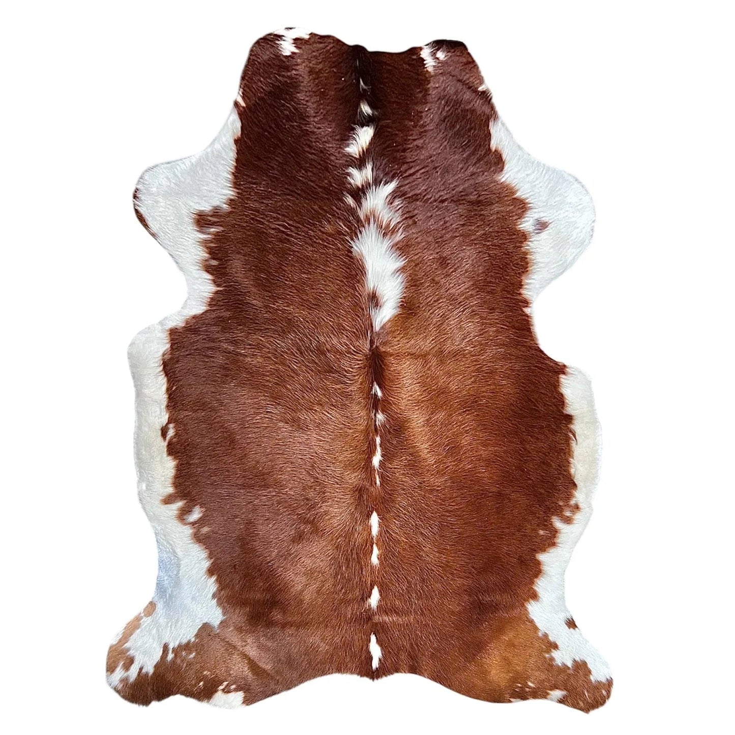 Large Brown and White Cowhide Rug H247 - 5x5.5