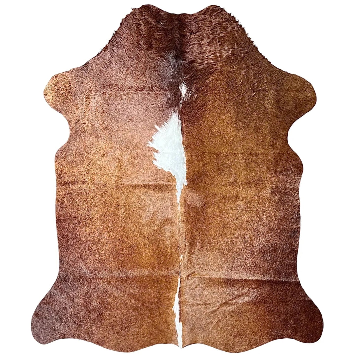 Large Brown and White Cowhide Rug N504 - 4.11x 6 ft