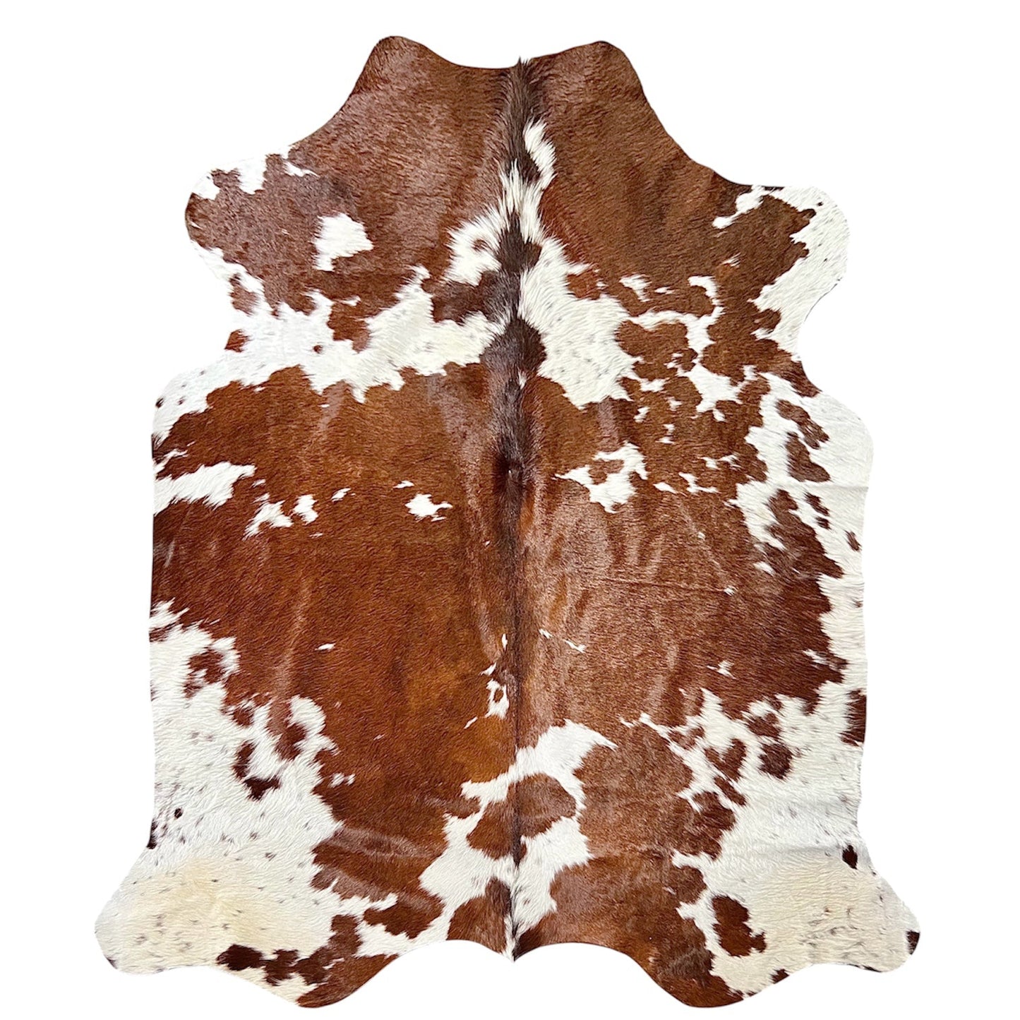 Large Brown and White Cowhide Rug O517 - 5.7x 6.4 ft