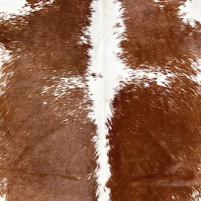 Large Brown and White Cowhide Rug Size 6x 7 ft - 5308