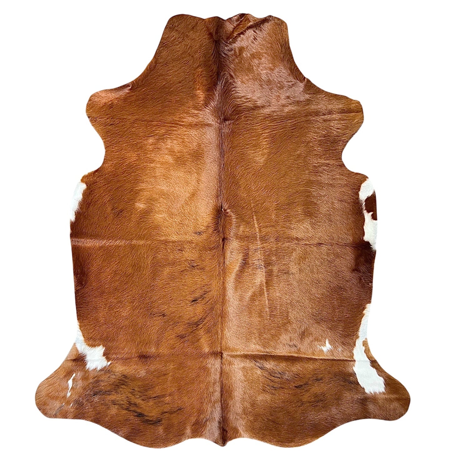 Large Brown Cowhide Rug O533 - 5.5x 6.4 ft
