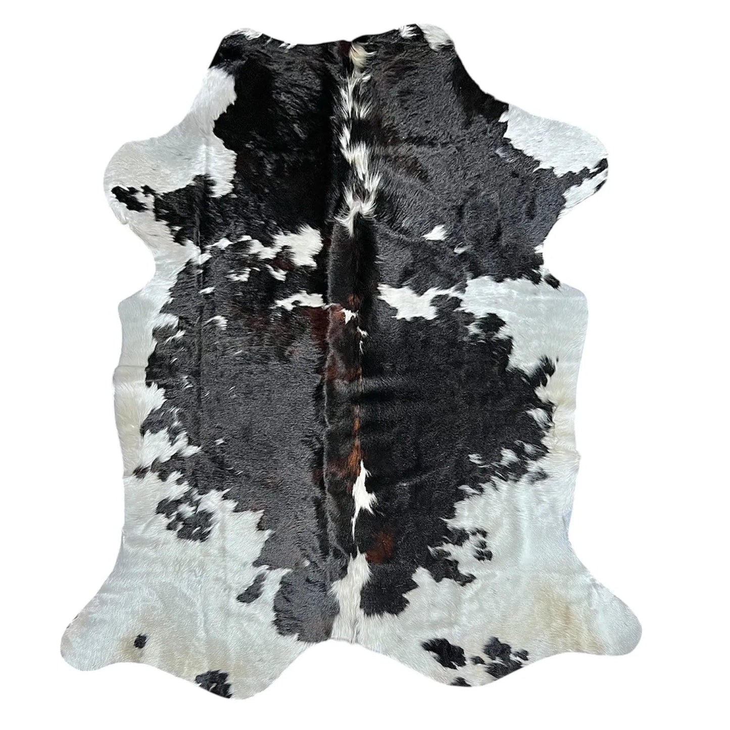 Large Dark Tricolor Cowhide Rug E214 - 5.4x6
