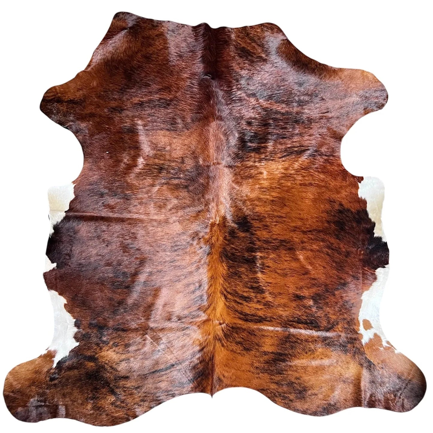Large Tricolor Cowhide Rug E207 - 7.5x7.2
