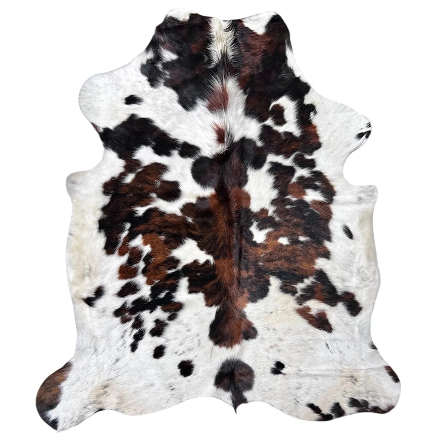Large Tricolor Cowhide Rug J322 - 5.10x 6 ft
