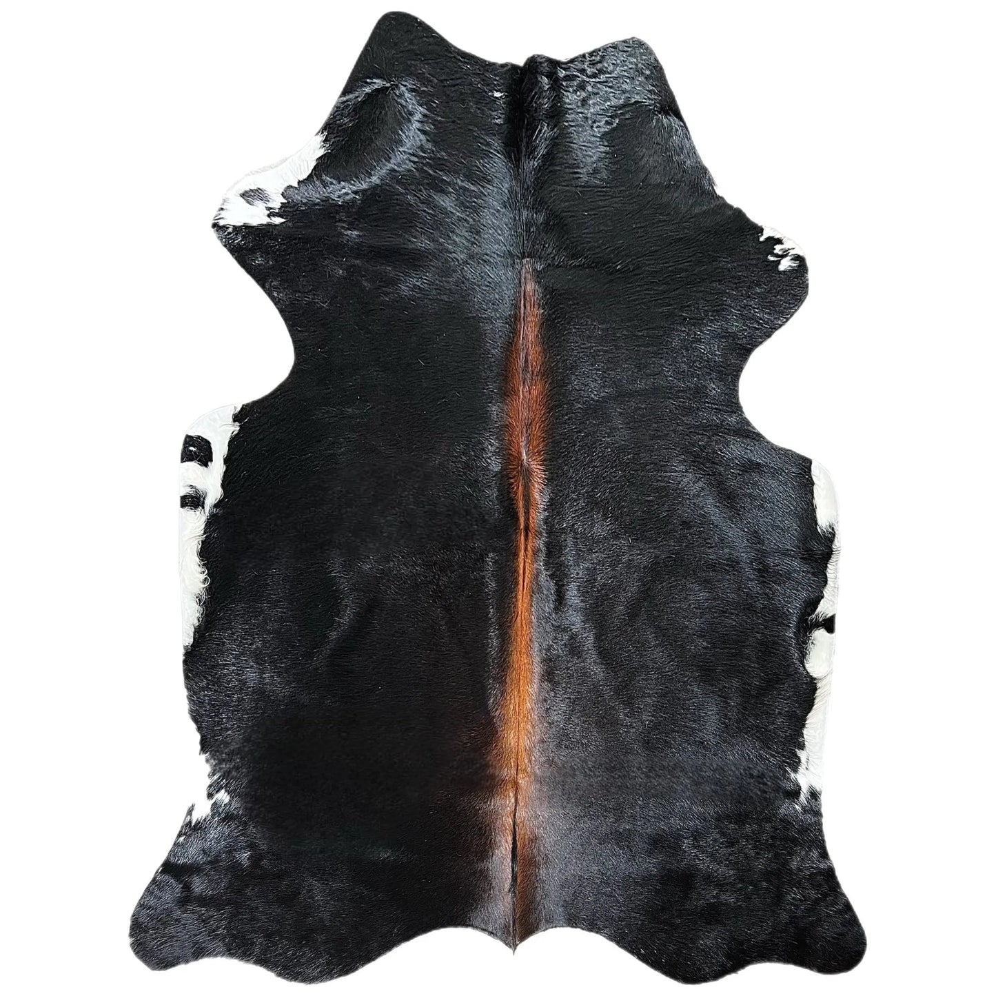 Large Tricolor Cowhide Rug J548 - 5.3x 6.7 ft