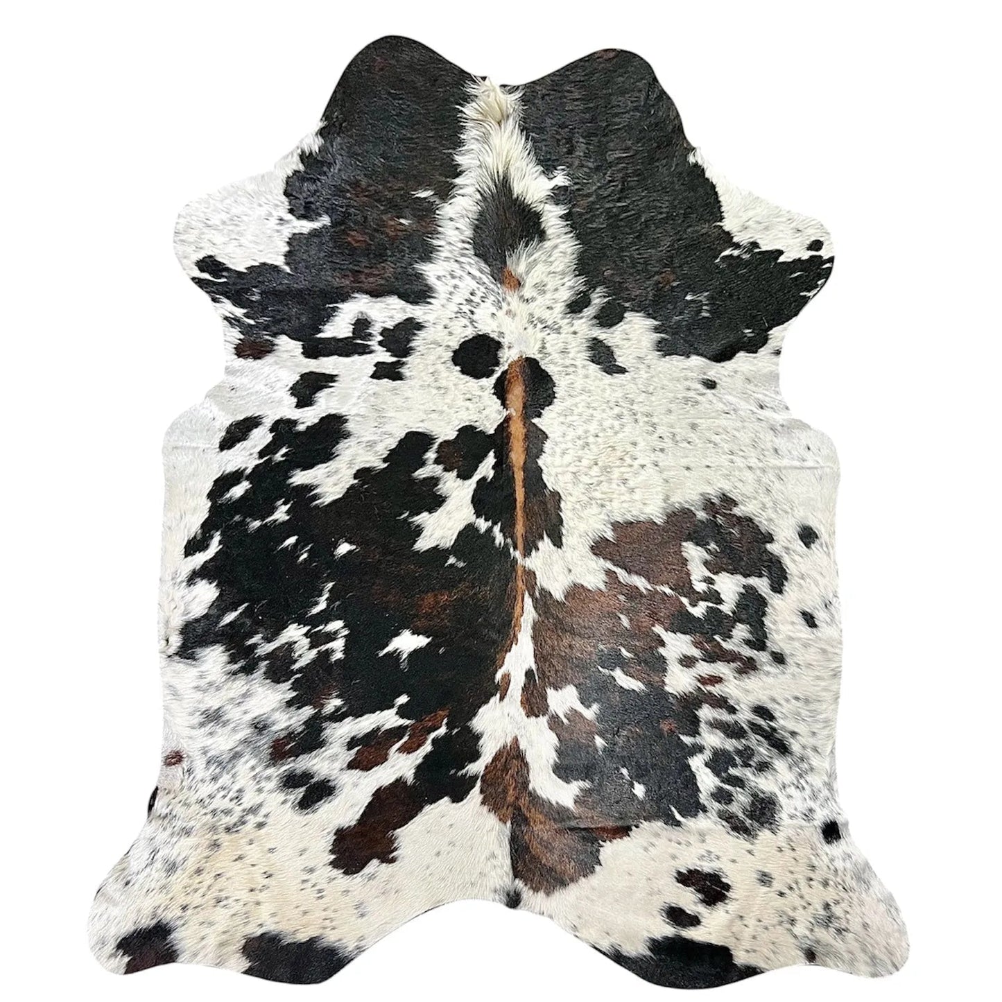 Large Tricolor Cowhide Rug O511 - 5.7x 7 ft