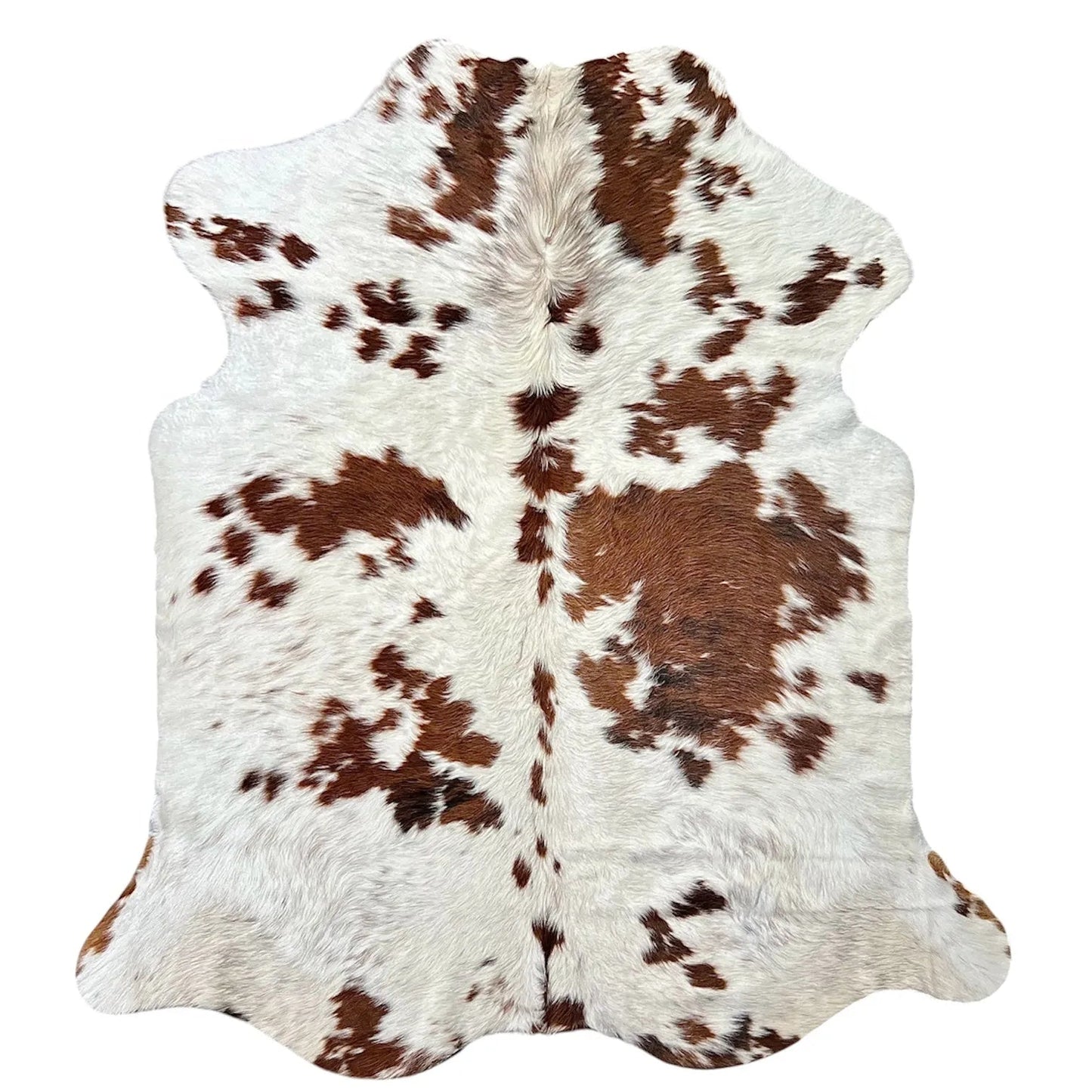 Large Tricolor Cowhide Rug O512 - 5.10x 6.10 ft