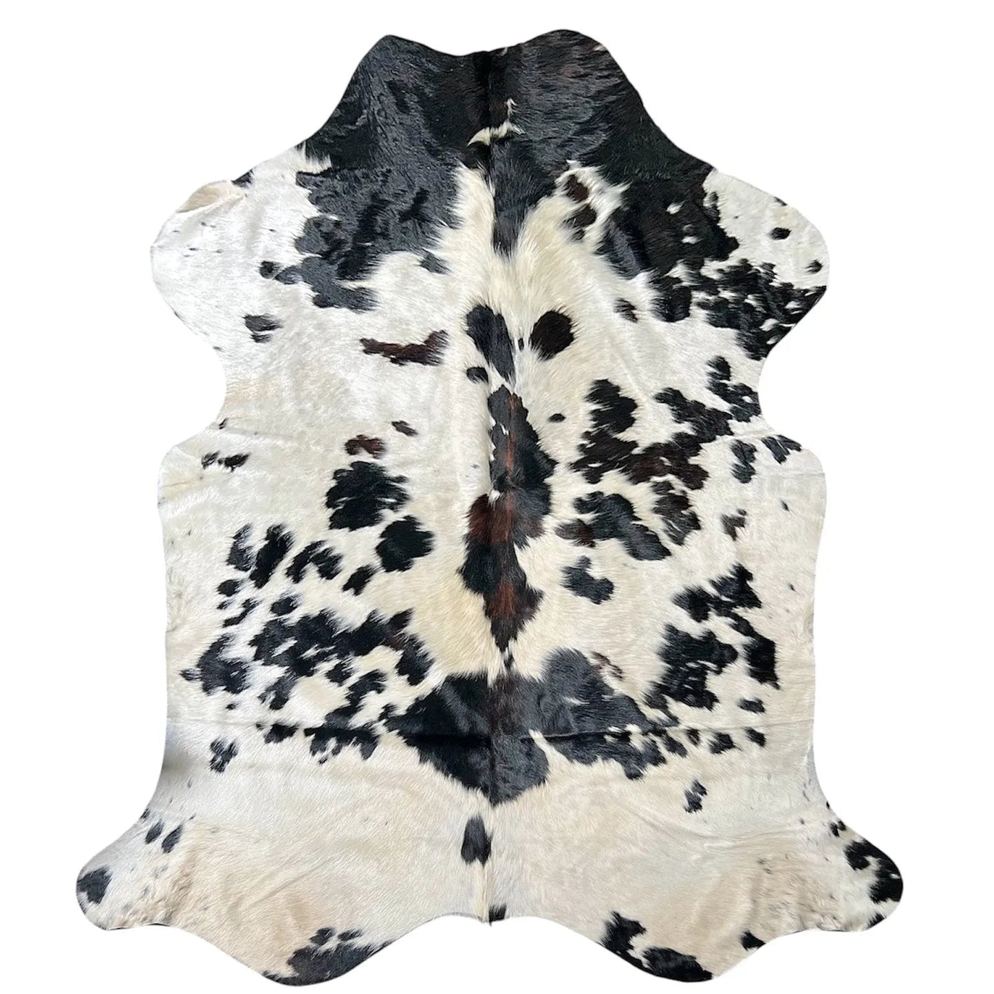 Large Tricolor Cowhide Rug O531 - 6.9x 7.8 ft