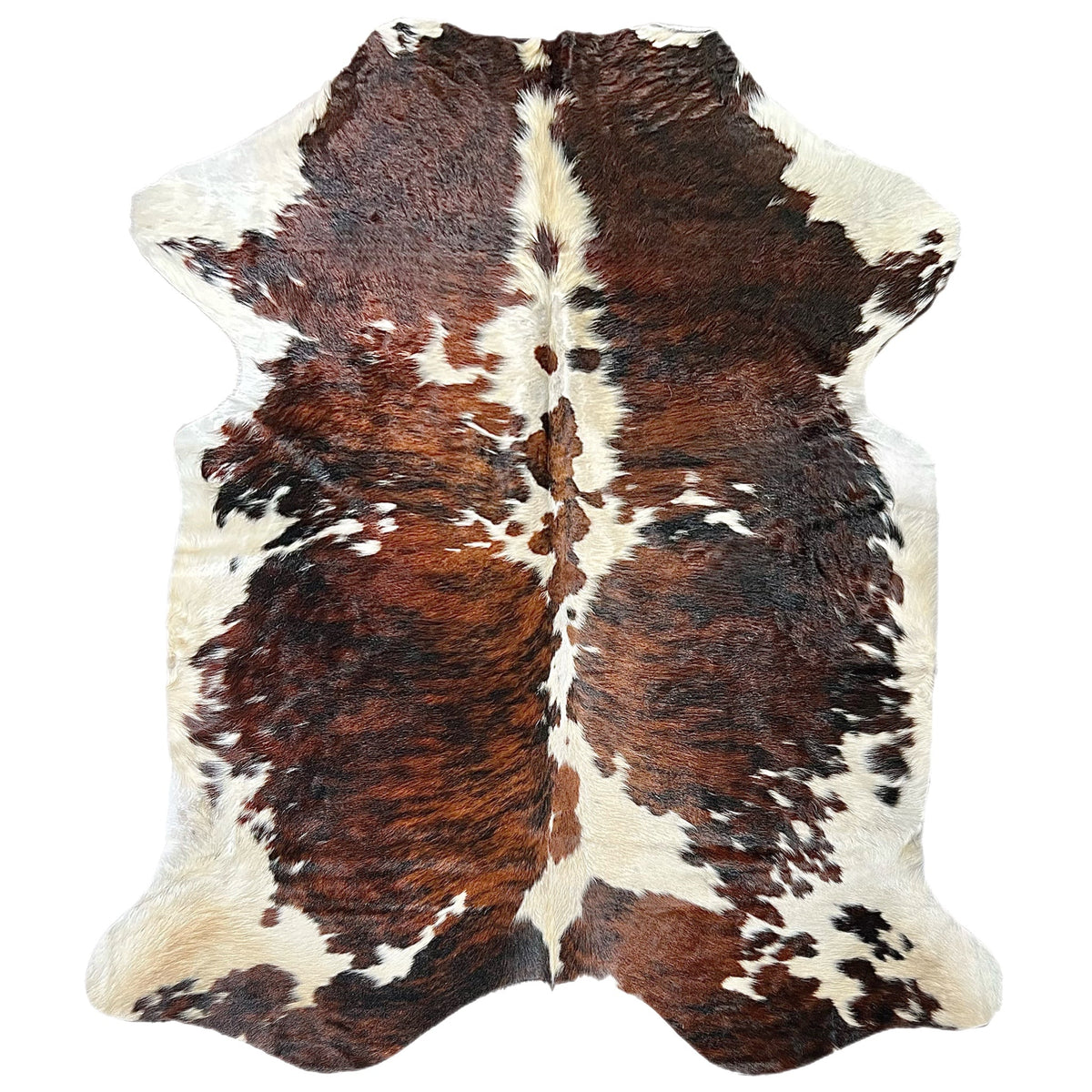 Large Tricolor Cowhide Rug S612 - 6x 7 ft