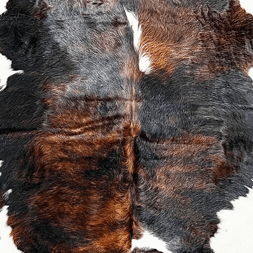 Large Tricolor Cowhide Rug Size 5.9x 6.8 ft - 5336O
