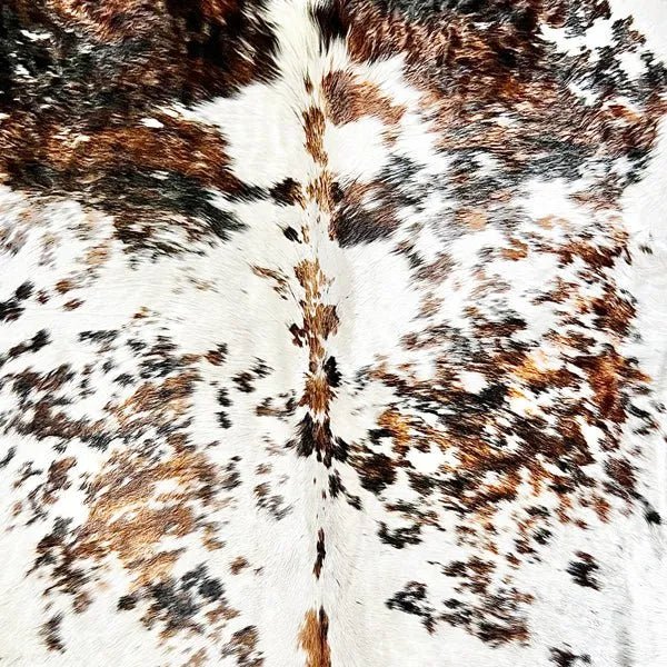 Large Tricolor Cowhide Rug Size 6.2x 6.10 ft - 5324M