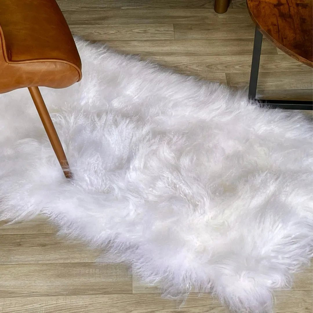 Mongolian Natural Genuine Sheepskin Rug