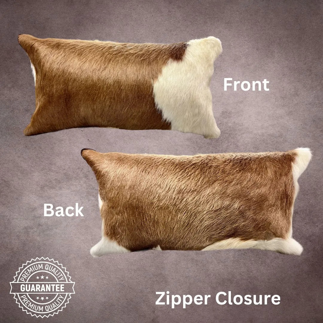 Rich Latte Cowhide Pillow Cover - PL026