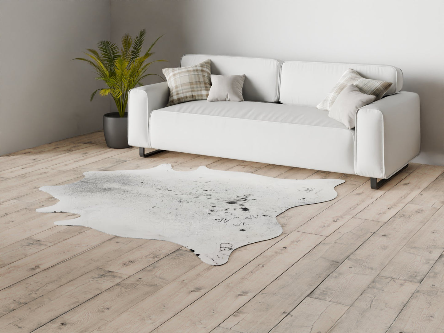 Salt and Pepper Cowhide Rug Size 6x7 ft---4664 - Rodeo Cowhide Rugs