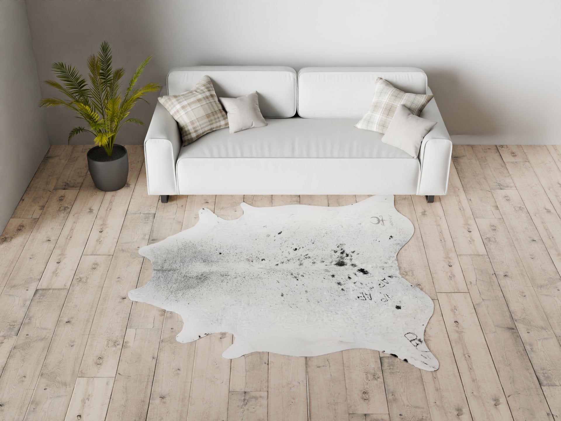 Salt and Pepper Cowhide Rug Size 6x7 ft---4664 - Rodeo Cowhide Rugs