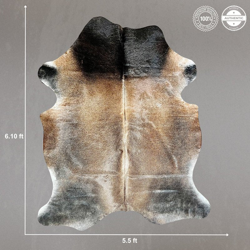 Smoked Canyon Cowhide Rug Size 5.5x 6.10 ft - 5295J