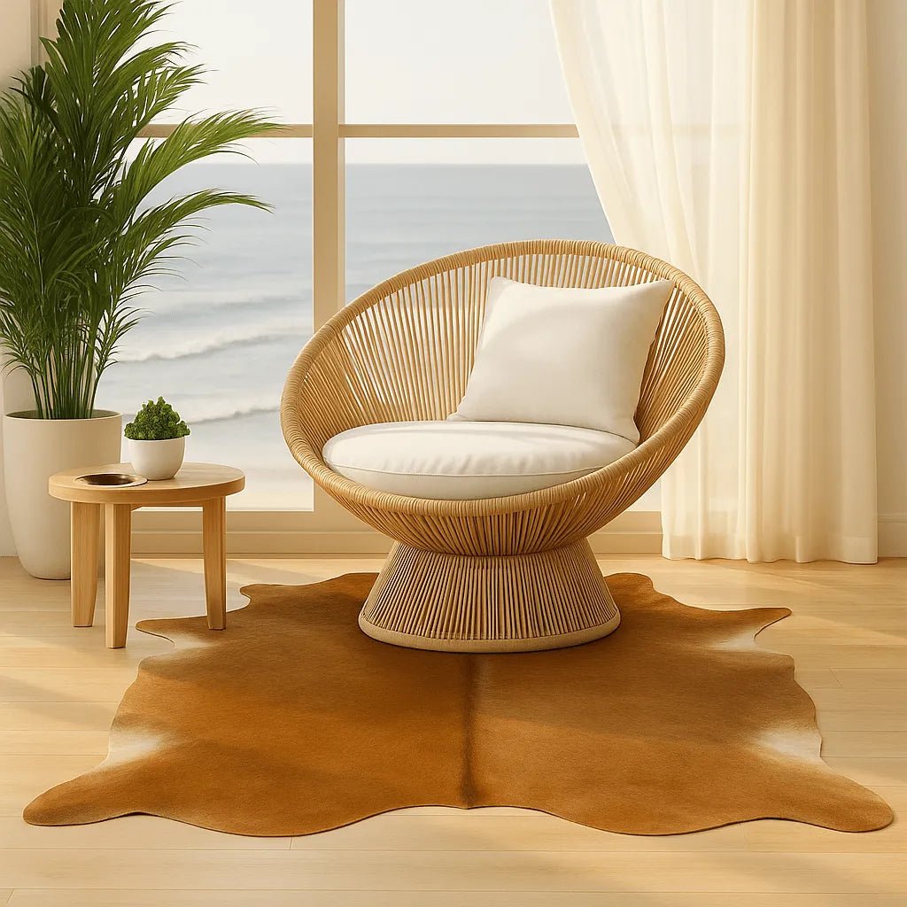 Solid Brown Cowhide Rug