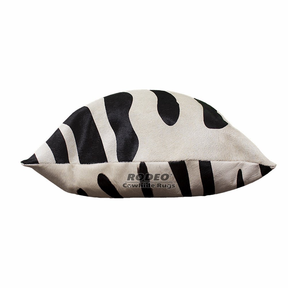 Zebra Print Cowhide Pillow Case - Rodeo Cowhide Rugs22 x 22 in
