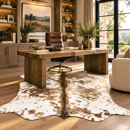 cowhide rug for home office