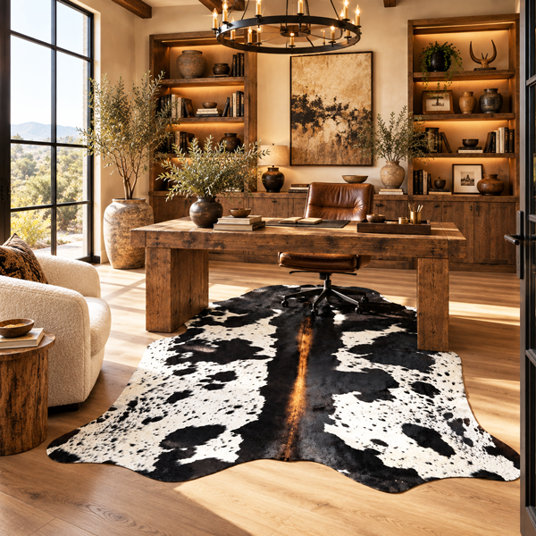 cowhide rug for home office