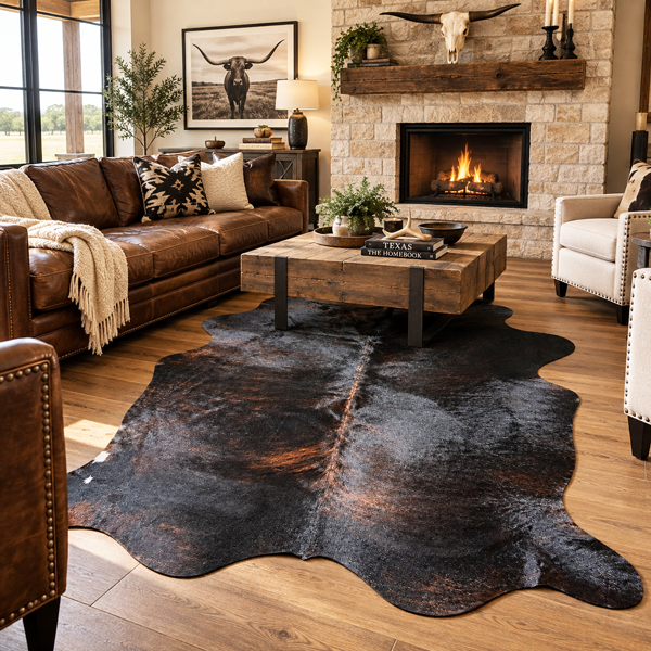 cowhide rug for living room